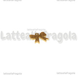 Ciondolo Fiocco in Acciaio Inox Dorato 9x9.5mm
