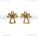 Ciondolo Angelo in Acciaio Inox Dorato 17x12mm