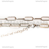 Collana in Acciaio Inox maglia rettangolare 16x9mm 37cm