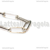 Collana in Acciaio Inox maglia rettangolare 16x9mm 37cm