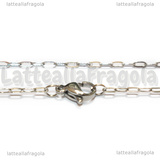 Collana in Acciaio Inox maglia rettangolare 4x1.8mm 45cm
