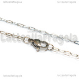 Collana in Acciaio Inox maglia rettangolare 4x1.8mm 45cm