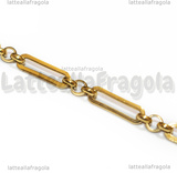 1 Metro Catena in Acciaio Inox Dorato maglia Rettangolare e Tonda 14x4mm