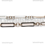 1 Metro Catena in Acciaio Inox maglia Rettangolare e Tonda 14x4mm