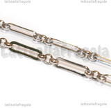1 Metro Catena in Acciaio Inox maglia Rettangolare e Tonda 14x4mm