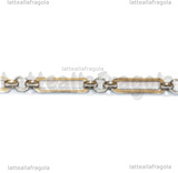 1 Metro Catena in Acciaio Inox maglia Rettangolare e Tonda 14x4mm
