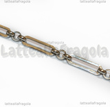 1 Metro Catena in Acciaio Inox maglia Rettangolare e Tonda 14x4mm