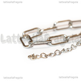Bracciale in Acciaio Inox maglia rettangolare 14x5.5mm 18cm
