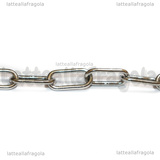 Bracciale in Acciaio Inox maglia rettangolare 14x5.5mm 18cm