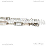 Bracciale in Acciaio Inox maglia rettangolare 14x5.5mm 18cm
