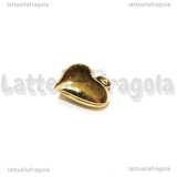 Ciondolo Cuore 3D in Acciaio Inox Dorato 13x11x4.5mm