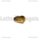 Ciondolo Cuore 3D in Acciaio Inox Dorato 13x11x4.5mm