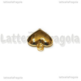 Ciondolo Cuore 3D in Acciaio Inox Dorato 13x11x4.5mm