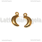 Ciondolo Luna 3D in Acciaio Inox Dorato 16x8x3.3mm