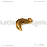 Ciondolo Luna 3D in Acciaio Inox Dorato 16x8x3.3mm