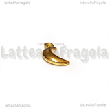 Ciondolo Luna 3D in Acciaio Inox Dorato 16x8x3.3mm