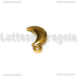 Ciondolo Luna 3D in Acciaio Inox Dorato 16x8x3.3mm