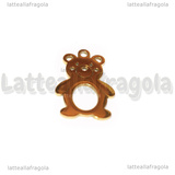 Ciondolo Orsetto in Acciaio Inox Dorato 19.5x13.5mm