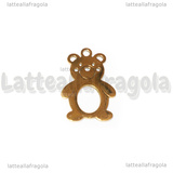 Ciondolo Orsetto in Acciaio Inox Dorato 19.5x13.5mm