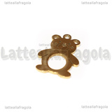Ciondolo Orsetto in Acciaio Inox Dorato 19.5x13.5mm
