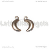 Ciondolo Luna 3D in Acciaio Inox 16x8x3.3mm