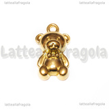 Ciondolo Orsetto in Acciaio Inox Dorato 22x13.5x6.5mm