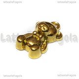Ciondolo Orsetto in Acciaio Inox Dorato 22x13.5x6.5mm