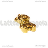 Ciondolo Orsetto in Acciaio Inox Dorato 22x13.5x6.5mm