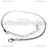 Base Bracciale tipo pandora in rame silver plated 19cm