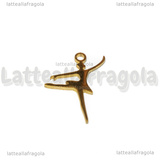 Ciondolo Ballerina in Acciaio Inox Dorato 17.5x13mm