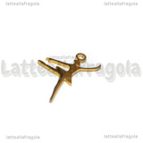 Ciondolo Ballerina in Acciaio Inox Dorato 17.5x13mm