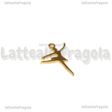 Ciondolo Ballerina in Acciaio Inox Dorato 17.5x13mm