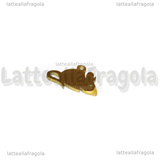 Ciondolo Topo in Acciaio Inox Dorato 10x13mm