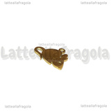Ciondolo Topo in Acciaio Inox Dorato 10x13mm