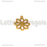 Ciondolo Margherita in Acciaio Inox Dorato Puntinato 13.5x12mm