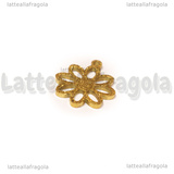 Ciondolo Margherita in Acciaio Inox Dorato Puntinato 13.5x12mm