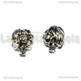 Hermione 3D foro largo in metallo argento antico 11x10mm