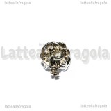 Hermione 3D foro largo in metallo argento antico 11x10mm