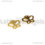 Ciondolo Farfalla in Acciaio Inox Dorato Puntinato 11x12mm