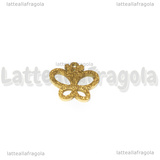 Ciondolo Farfalla in Acciaio Inox Dorato Puntinato 11x12mm