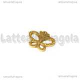 Ciondolo Farfalla in Acciaio Inox Dorato Puntinato 11x12mm