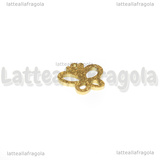 Ciondolo Farfalla in Acciaio Inox Dorato Puntinato 11x12mm