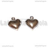 Ciondolo Cuore 3D in Acciaio Inox 13x11x4.5mm