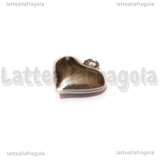 Ciondolo Cuore 3D in Acciaio Inox 13x11x4.5mm