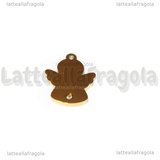 Ciondolo Angelo con strass in Acciaio Inox Dorato 12x15mm