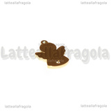 Ciondolo Angelo con strass in Acciaio Inox Dorato 12x15mm