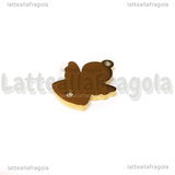 Ciondolo Angelo con strass in Acciaio Inox Dorato 12x15mm