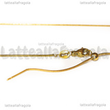 Collana in Acciaio Inox Dorato maglia cordino scorrevole 0.8mm 51cm