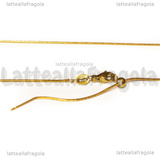Collana in Acciaio Inox Dorato maglia cordino scorrevole 0.8mm 51cm