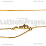 Collana in Acciaio Inox Dorato maglia cordino scorrevole 0.8mm 51cm